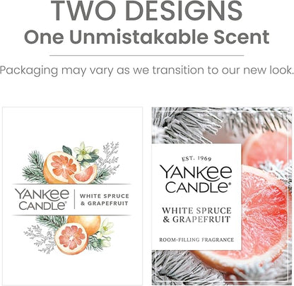Yankee Candle Large Tumbler Scented Candle with up to 80 Hour Burn Time, Premium Plant Wax Blend for Consistent Burn, 20 oz Tumbler Candle with Room Filling Fragrance, White Spruce & Grapefruit