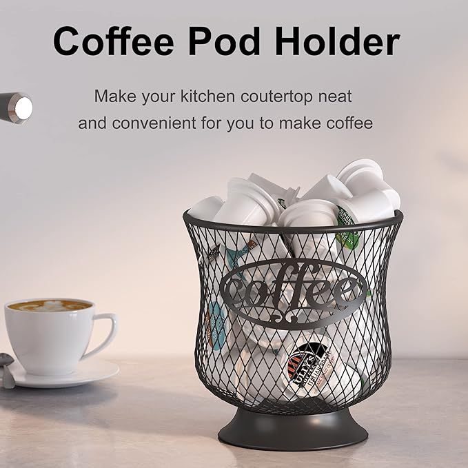 ITHSKUILL Coffee Pod Holder, Large Capacity K Cup Holder, Nespresso Pods Holder K Cup Organizer for Kitchen Countertop, Coffee Bar Accessories, Pod Holder for Keuring Espresso Capsule Coffee Creamer