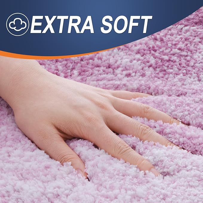 OLANLY Bathroom Runner Rugs Mat 44x24, Extra Soft Absorbent Microfiber Bath Rugs, Rubber Backing, Quick Dry, Long Bath Mats for Bathroom, Tub and Shower, Home Decor Accessories, Pinkish-Purple