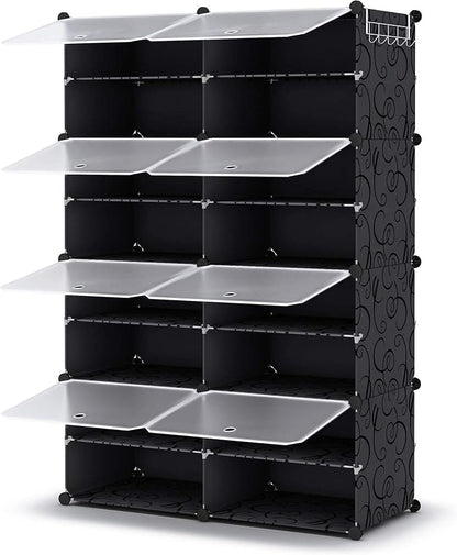 HOMIDEC Shoe Rack, 8 Tier Shoe Storage Cabinet 32 Pair Plastic Shoe Shelves Organizer for Closet Hallway Bedroom Entryway