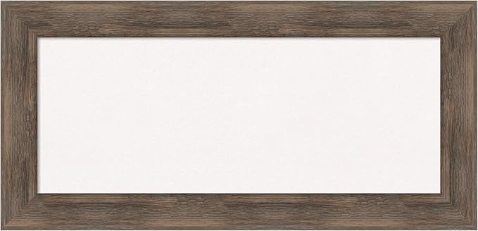 Amanti Art White Cork Board for Wall, 17x35 Vision Board with Brown Wood Frame, Medium Corkboard Office Decor for Home Organization, Country Rustic Corkboard Pinboard to Display Items for Home