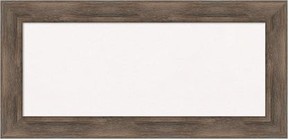 Amanti Art White Cork Board for Wall, 17x35 Vision Board with Brown Wood Frame, Medium Corkboard Office Decor for Home Organization, Country Rustic Corkboard Pinboard to Display Items for Home