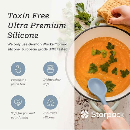 Starpack 'Mix it Up' Premium Silicone Cooking Spoons - Silicone Mixing Spoons for Baking Heat Resistant 600°F - Nonstick Cookware Serving Spoon for Kitchen - Rubber Stirring Spoon