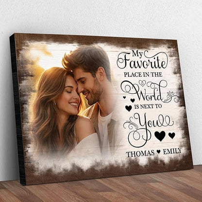 Love Signal Personalized Wall Art for Couples, Custom Photo Print Canvas/Poster/Frame, Wedding, Anniversary, Valentine Day, Birthday Gifts for Him Her Boyfriend Girlfriend, Husband Wife Bedroom Decor