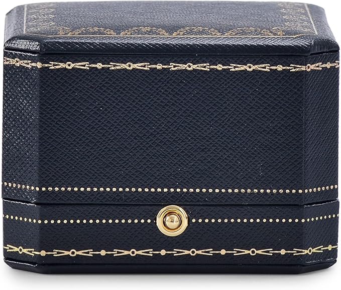 Oirlv Engagement Wedding Ring Box for Proposal Octagonal Ring Bearer Box