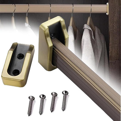 Oval Closet Rod for Laundry Room, Closet Rod for Hanging Clothes, Waterproof Shower Rod for Curtains, 17.7-63 Inch Closet Clothes Rail with Non-Slip Silent Strip (Champagne,61in)