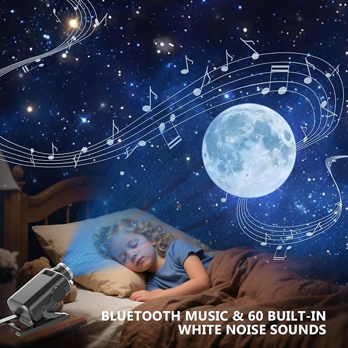 Planetarium 3D Galaxy Projector, Built-in 60 Scene Modes, with Bluetooth Speaker & Remote Control, Star Projector Light for Living Room Bedroom, forr Gifts for Kids, Adult（Robot Dog Black）