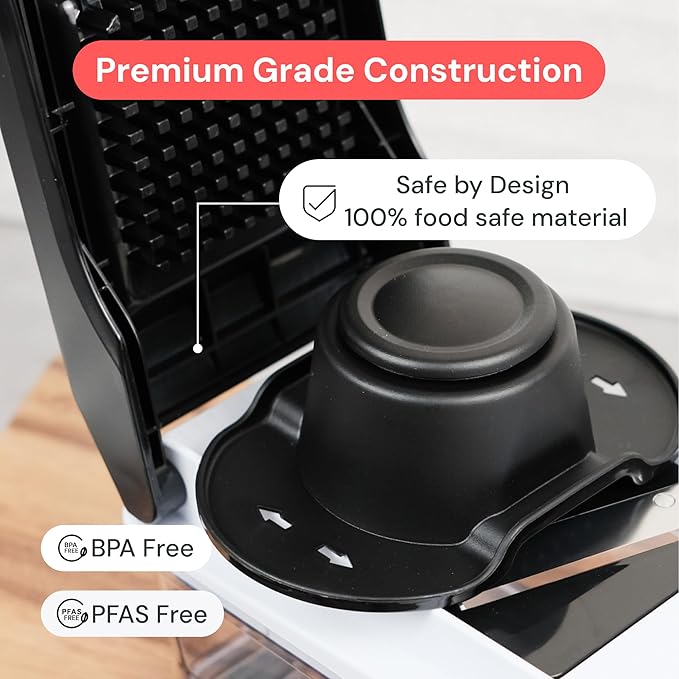 Fullstar Core Vegetable Chopper - Chop and Slice Lid - Food Chopper with Container, Veggie Chopper, Fruit Slicer, Onion Dicer - Meal Prep Essential - Kitchen Gadgets and Gifts (9-in-1, White/Black)