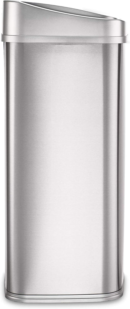 Ninestars Automatic Touchless Motion Sensor Rectangular Trash Can 13.2 Gallons, 50L, Silver, 13 Gal. 50 L, Silver Trim