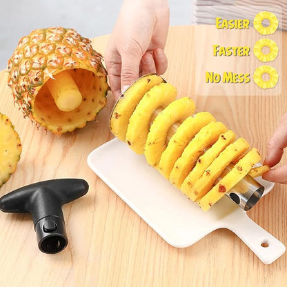 Showvigor Pineapple Corer and Slicer Tool, Stainless Steel Pineapple Core Remover Tool for Home Kitchen with Sharp Blade for Diced Fruit Rings Christmas Gift
