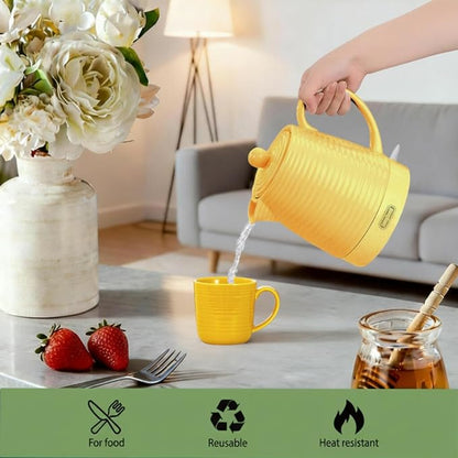 Ceramic Coffee Mugs Set of 4, 12 Ounces Ceramic coffee mug,heavy mug with Comfortable Handles,Dishwasher & Microwave Safe，coffe mug Sets 4 Beautiful Colors, tea mug for Coffee, Tea. (YELLOW)