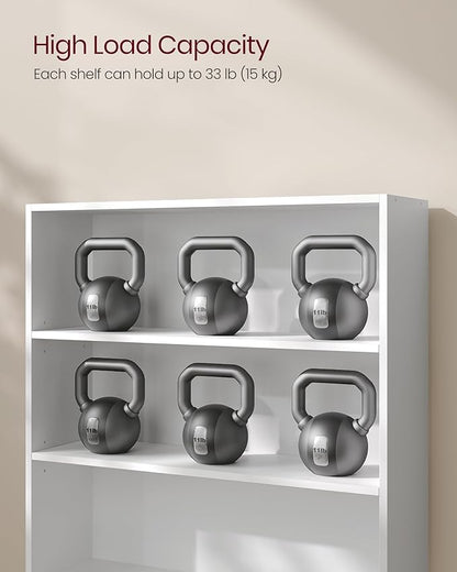 VASAGLE Set of 2 Bookshelves, 31.5 Inches Wide, 3-Tier Open Bookcases with Adjustable Storage Shelves, Floor Standing Units, Cloud White ULBC173T14-2