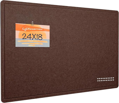 Bulletin Board, 24 x 18 inches Felt Board Decorative Pin Board, Cork Board Alternative for Wall, Foldable Photo Board Self-Adhesive Vision Board Mood Board with 20 Pushpins - Saddle Brown
