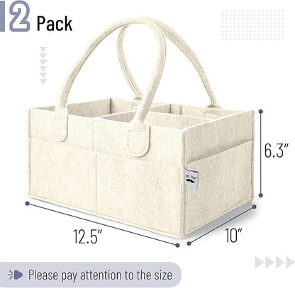 Mr. Pen- Baby Diaper Caddy Organizer, 2 Pack, Beige, Nursery Storage Bin and Car Organizer for Diapers and Baby Wipes