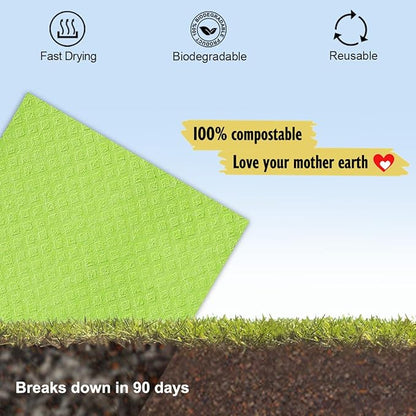 MoLKENE Swedish Dishcloths for Kitchen | 10 Pack Cellulose Sponge Dish Cloths Washable | Non-Scratch Reusable Towels Rags Ultra-Absorbent Cleaning Cloths Quick Drying