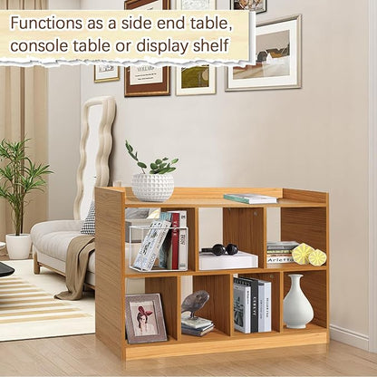 Cube Bookshelf Storage Organizer, 7-Cube Open Bookcase Shelf, Modern Particle Board Display Shelf for Living Room, Bedroom, Home Office