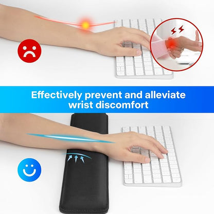 Yolanda Keyboard Wrist Rest/Pad - Cooling Gel - Stitched Edges - Keyboard Accessory,Ergonomic,Black