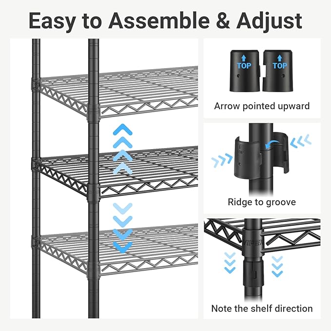 VIPEK V5C Plus Covered Clothes Rack Portable Wardrobe Closet, Heavy Duty Clothes Rack with Adjustable Shelves, Black Metal Clothing Rack with Black Upgarded Polyester Cover, Max Load 1040LBS