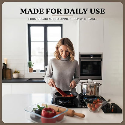 100% Natural Acacia Wooden Cooking Utensils Set - 10 Pcs Wooden Spurtle Set - Spurtles Kitchen Tools As Seen On TV Paddle - Safe for Nonstick Cookware - Stirs Like a Spoon, Flips Like A Spatula