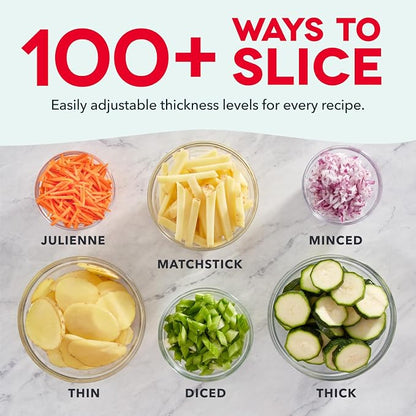 DASH Safe Slice Mandoline for Vegetables, Meal Prep & More with 30+ Presets & Thickness Adjuster, Midnight Navy