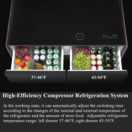 Smart Coffee Table with Fridge and Bluetooth, Smart Refrigerator Table with Dual Speakers, 15W Wireless Charger, Control Panel, Outlet Protection, USB Port, Atmosphere Light, LT135 Pro-Brown