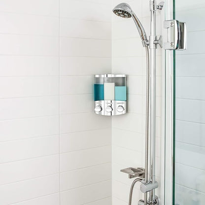 Better Living Products 76344-1 Euro Series Trio 3-Chamber Soap and Shower Dispenser, Chrome (Pack of 6)