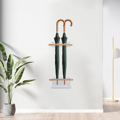 Bitray Umbrella Stand Holder Metal Wall Mounted Umbrella Holder Rack Space Saving Umbrella Holder for Home and Hotel - White