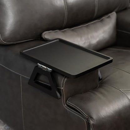Shamrock Home Bamboo Trayble Couch Arm Table, Clip On Tray Sofa Table for Couches. Sofa Arm Tray for TV Dinners, Remotes, Drinks, Snacks and Small Spaces - 15.75 x 11inch, Black