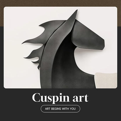 Framed Modern Black and White Horse Wall Art, Contemporary Animal Prints Paintings Artwork for Walls, Minimalist Elegant Horse Pictures for Living Room Dining Bedroom Home Office Wall Decor 24x36 In
