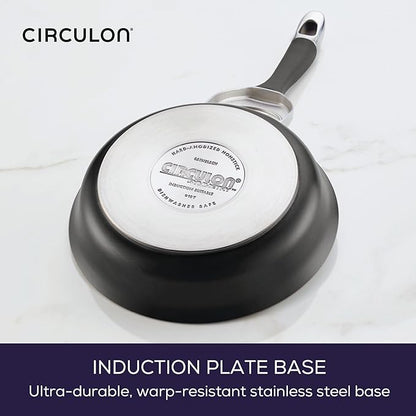 Circulon Symmetry Hard Anodized Nonstick Induction Frying Pan, 8.5-Inch Fry Pan, Black (Pack of 4)