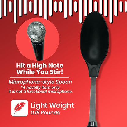 Rise8 Studios Microphone Spoon Kitchen Utensil - Fun Novelty Cooking Gadget & Unique Gift for Musicians, Singers, Karaoke Stars - Music Themed Housewares