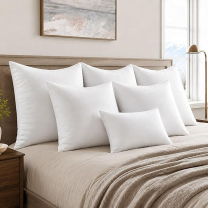 MIULEE Throw Pillows Inserts, Pack of 2 26x26 Inch 100% Virgin Fiber Filling Bed Couch Pillows