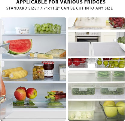 Aiosscd 15PCS Shelf Mats Refrigerator Liners Washable Refrigerator Pads Fridge Mats Drawer Placemats Home Kitchen Gadgets Accessories Organization for Top Freezer(White)