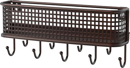 Deco Brothers Wall Key Holder and Mail Organizer, Bronze