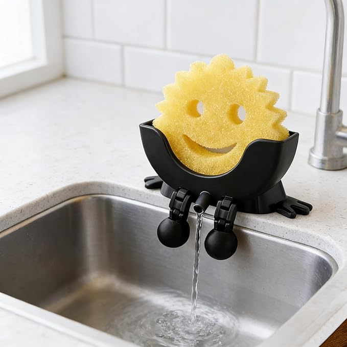Peeing Scrub Sponge Holder with Drainage, 3D Print Cute Hanging Holder for Sponges, Brushes and Soaps, Countertop Funny Rack for Kitchen and Bathroom Sink