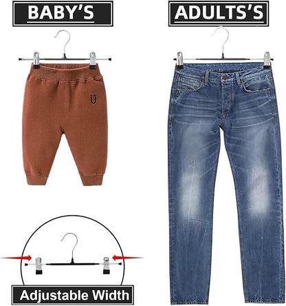 Non-Marking Anti-Slip Pants Hanger, Space-Saving Pants and Skirt Clip, Jeans and Long Pants Hanger, Clothes Clip for Various Shorts and Casual Pants, Durable. (20, White)