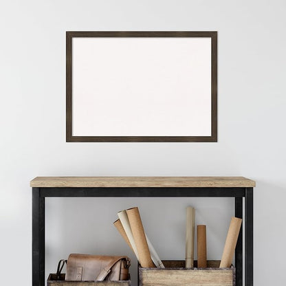 Amanti Art White Cork Board for Wall, 22x30 Vision Board with Brown Wood Frame, Medium Corkboard Office Decor for Home Organization, Casual Corkboard Pinboard to display items for home organization