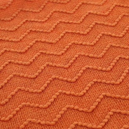 BATTILO HOME Burnt Orange Throw Blanket for Couch, Decorative Fall Throw Blanket with Tassels Halloween Throw Fall Decor, 50"x60"