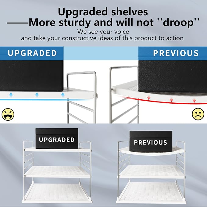 2 PACK Cabinet Organizer for Foil and Plastic Wrap- Divided Compartment Holder for Kitchen Bag- Upgraded Kitchen&Counter &Pantry Organizers and Storage(White&Gray)