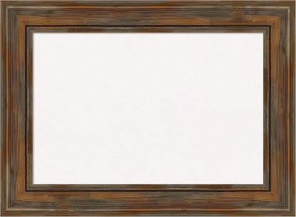 Amanti Art White Cork Board for Wall, 22x30 Vision Board with Brown Wood Frame, Medium Corkboard Office Decor for Home Organization, Country Rustic Corkboard Pinboard to Display Items for Home