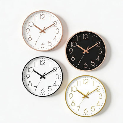 DAXSMY Wall Clock - 14 Inch Silent Non-Ticking Modern 3D Wall Clocks Battery Operated - Decorative Clock for Kitchen, Home Office, Bathroom, Bedroom, Living Room(Rose Gold)