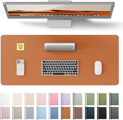 YSAGi Desk Pad Protector, Large Mouse Mat, Non-Slip PU Leather Waterproof Laptop Desk Blotter/ Writing Pad for Office and Home (23.6" x 13.8", Brown)