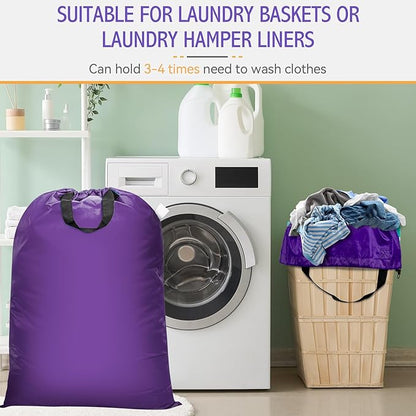 Isink Extra Large Heavy Duty Laundry Bag - 28" x 40", Travel Laundry Bag for Dirty Clothes, Purple