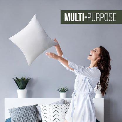 Utopia Bedding Throw Pillows (Set of 1, White) – 22 x 22 Inches Down Alternative Pillows for Bed, Sofa, and Couch - Fluffy Decorative Stuffer Pillow for Indoors & Outdoors