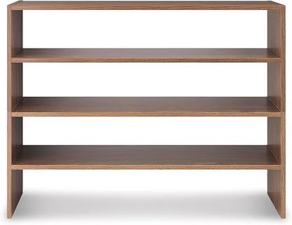 Whitmor Wood Stackable 2-Shelf Shoe Rack, Walnut, 31 inches
