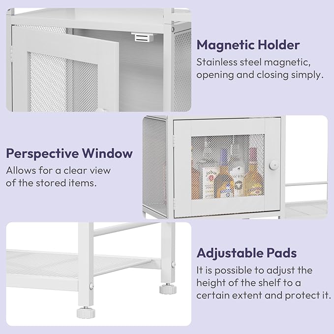 SWTYMIKI Coffee Bar Cabinet for Home - Farmhouse Coffee Stand Station Multi-Purpose Buffet Sideboard Cabinet - Kitchen Bar Table for Living Room, Corner, Small Space, White