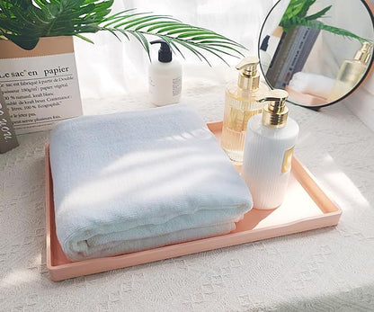 Pink Serving Tray (15 x 10.6 inch), Large Tray, Serving Accessory, Spa, Coffee, Drinks, Countertop, Bar, Party, Seasoning, Perfume, Decorative and Display Use.