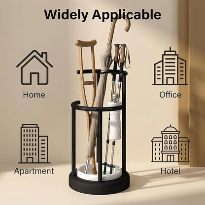 Umbrella Stand with Detachable Drip Tray, Umbrella Holder for Entryway, Rust Proof Umbrella Storage Rack for Homes, Offices, Mudrooms