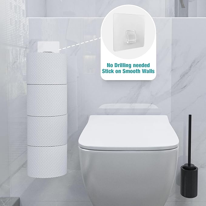 Conworld Toilet Paper Storage for 4 Roll Tissue, Over The Tank Toilet Paper Holder, Stainless Steel Rustproof Toilet Paper Holder Wall Mount, for Rv, Bathroom Storage and Organization, Silver, 1 Pack