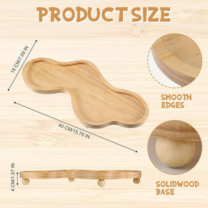 Uiifan Wood Cloud Perfume Tray Irregular Jewelry Decorative Tray for Women Trinket Dish Ring Holder Dish Room Aesthetic Decor Birthday Housewarming Gift(Wood Color)